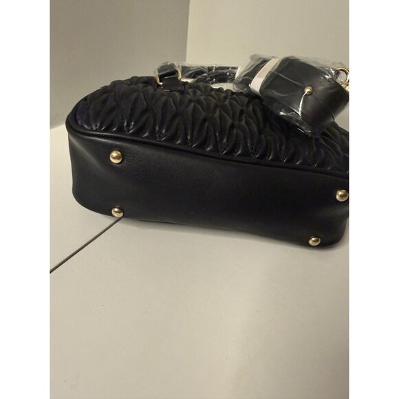 Valentino Orlandi Black Quilted Leather Zip Crossbody Purse NWT $199 [jb] - Picture 11 of 14